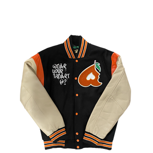 Heart Big Orange Varsity Jacket