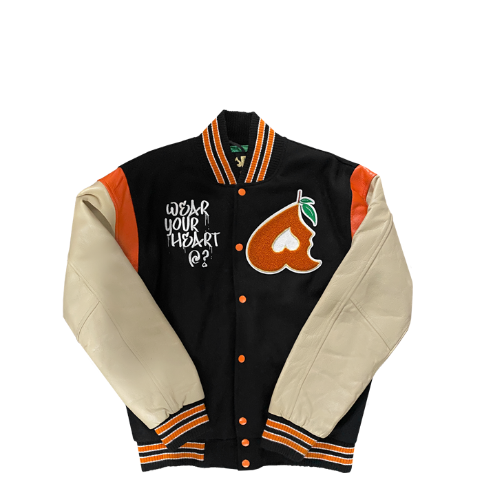 Heart Big Orange Varsity Jacket