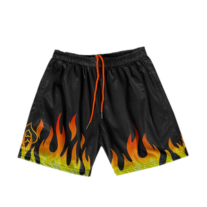 Heart Flame Mesh Shorts