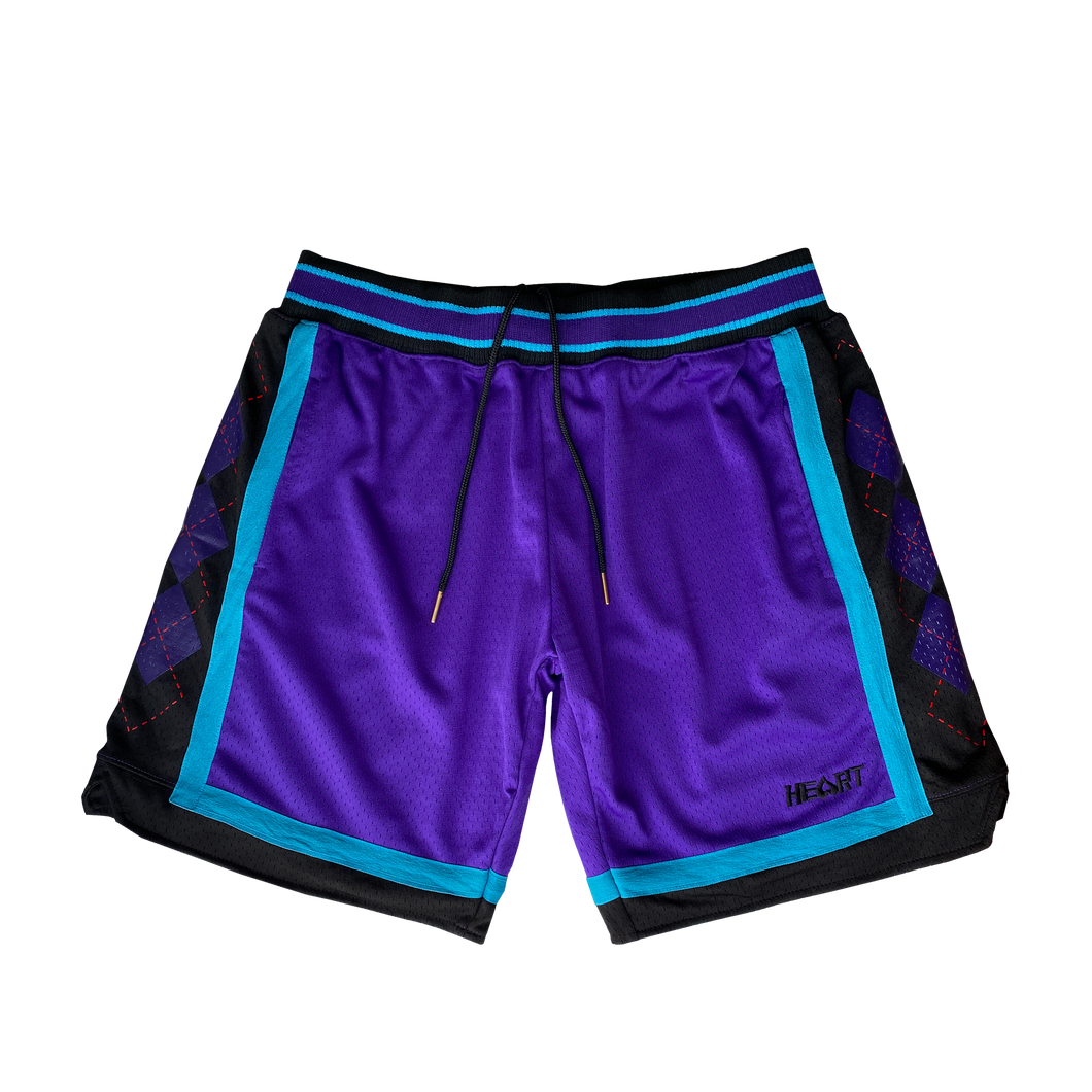 Heart Argyle Mesh Shorts