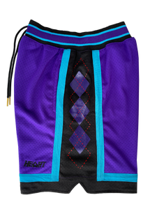Heart Argyle Mesh Shorts
